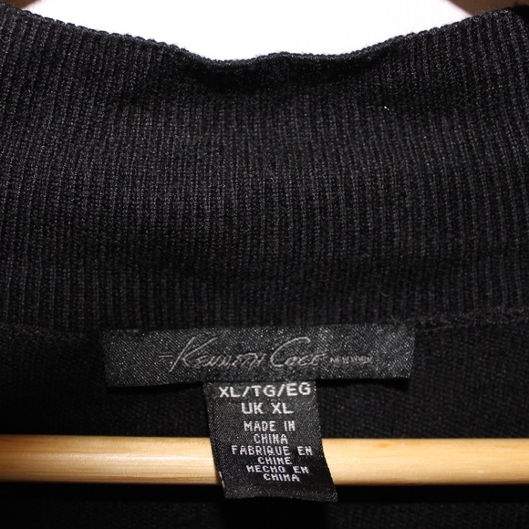 BLACK SHORT SLEEVE BUTTON UP SWEATER - Picture 2 of 4